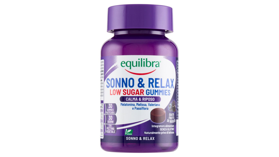 Equilibra Sonno & Relax Low Sugar Gummies 30 Gummies 90 G