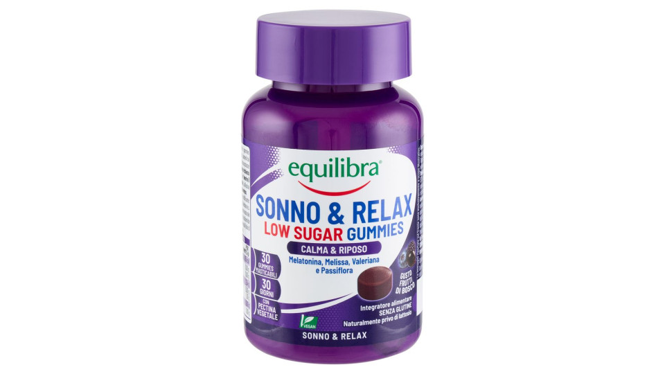 Equilibra Sonno & Relax Low Sugar Gummies 30 Gummies 90 G