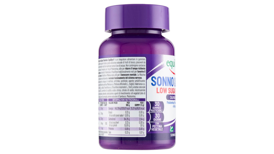 Equilibra Sonno & Relax Low Sugar Gummies 30 Gummies 90 G