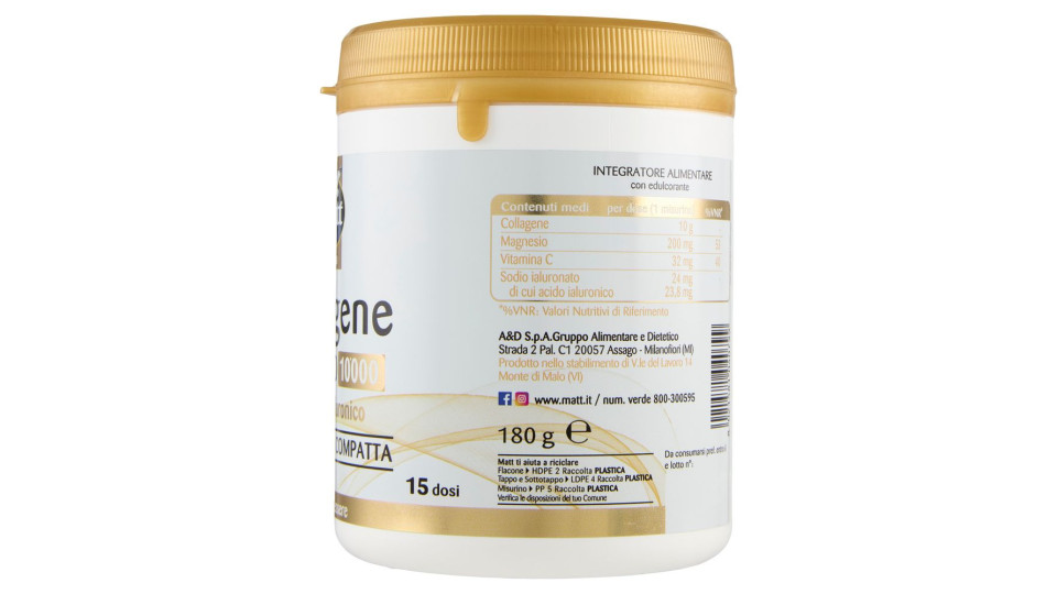 Matt Bellezza Collagene Supremo 10.000 Con Acido Ialuronico 180 G