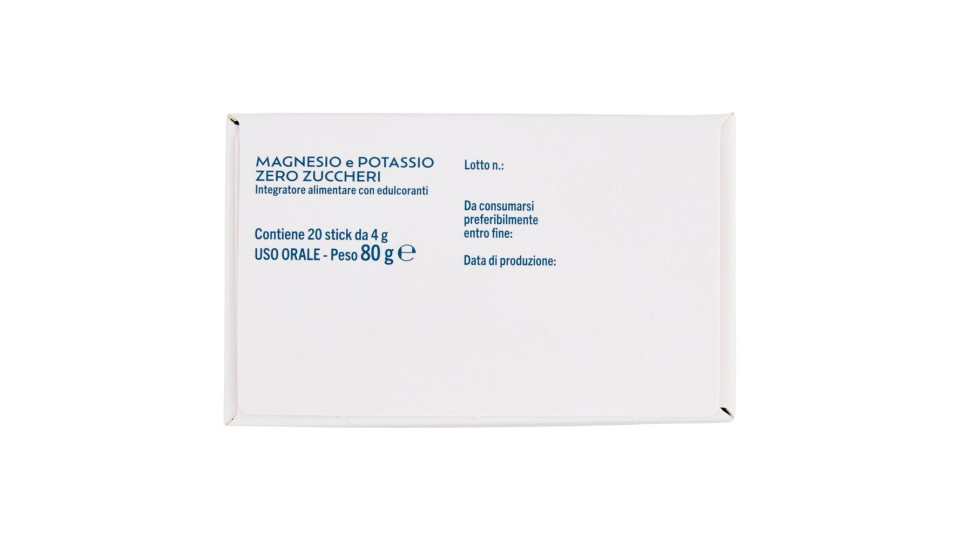 Integratore Alimentare Magnesio E Potassio Zero Zuccheri Stick 20 X 4 G