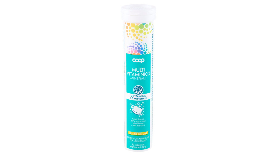 Integratore Alimentare Multi Vitaminico Minerale 9 Vitamine+5 Minerali Compresse Effervescenti 20x4g