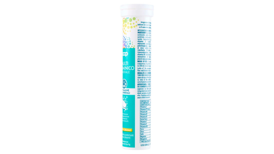 Integratore Alimentare Multi Vitaminico Minerale 9 Vitamine+5 Minerali Compresse Effervescenti 20x4g