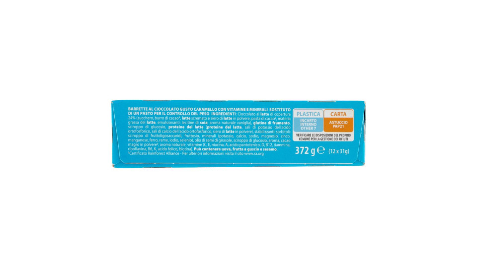Pesoforma Gusto Cioccolato Caramello, Pasto Sostitutivo Ricco Di Fibre, 234 Kcal Per Pasto, 12 X 31g
