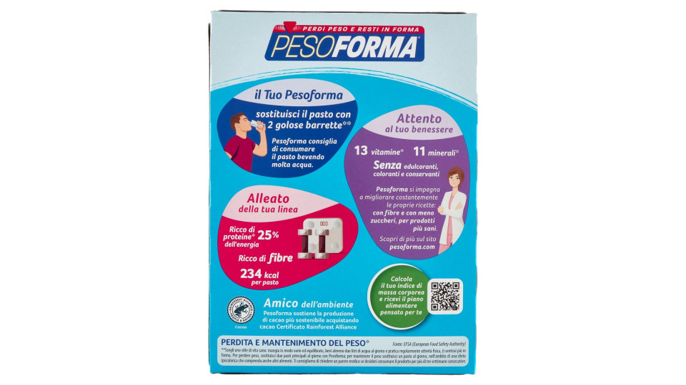 Pesoforma Gusto Cioccolato Caramello, Pasto Sostitutivo Ricco Di Fibre, 234 Kcal Per Pasto, 12 X 31g
