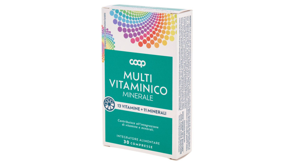 Integratore Alimentare Multi Vitaminico Minerale 13 Vitamine + 11 Minerali Compresse 30 X 1,325 G