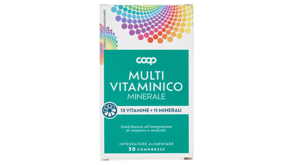 Integratore Alimentare Multi Vitaminico Minerale 13 Vitamine + 11 Minerali Compresse 30 X 1,325 G