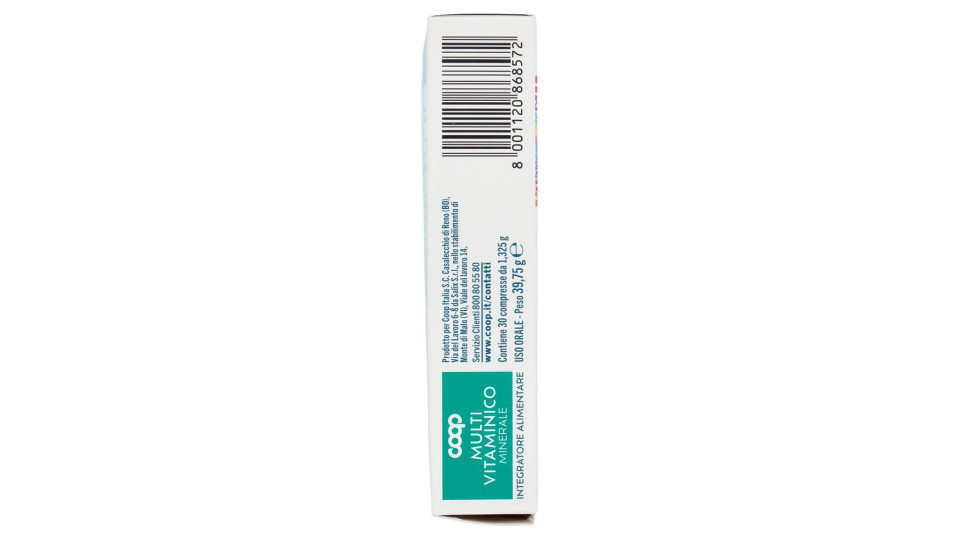 Integratore Alimentare Multi Vitaminico Minerale 13 Vitamine + 11 Minerali Compresse 30 X 1,325 G