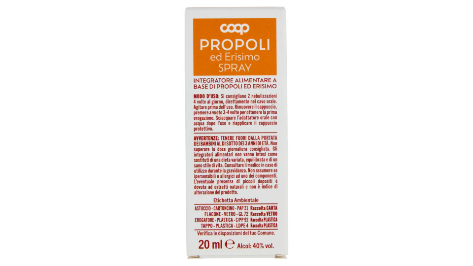 Propoli Ed Erisimo Spray 20 Ml