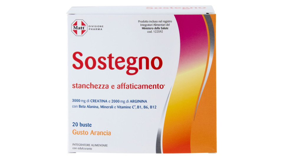 Matt Divisione Pharma Sostegno 20 Buste Gusto Arancia 160 G