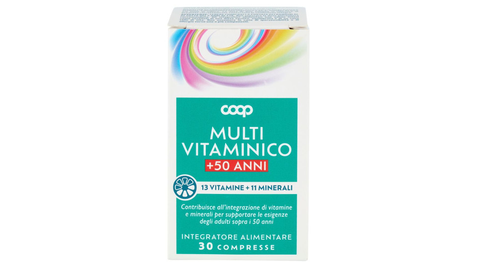 Integratore Alimentare Multi Vitaminico +50 Anni 13 Vitamine + 11 Minerali Compresse 30 X 1,31 G