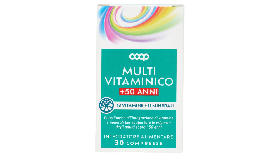 Integratore Alimentare Multi Vitaminico +50 Anni 13 Vitamine + 11 Minerali Compresse 30 X 1,31 G