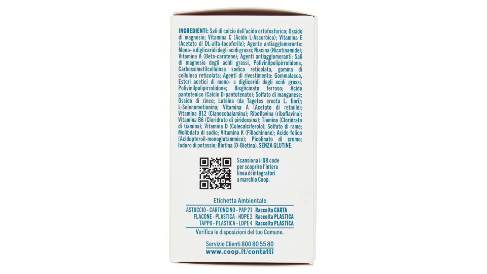 Integratore Alimentare Multi Vitaminico +50 Anni 13 Vitamine + 11 Minerali Compresse 30 X 1,31 G