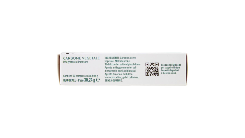 Integratore Alimentare Carbone Vegetale Gonfiore, Gas Intestinali Compresse 60 X 0,504 G