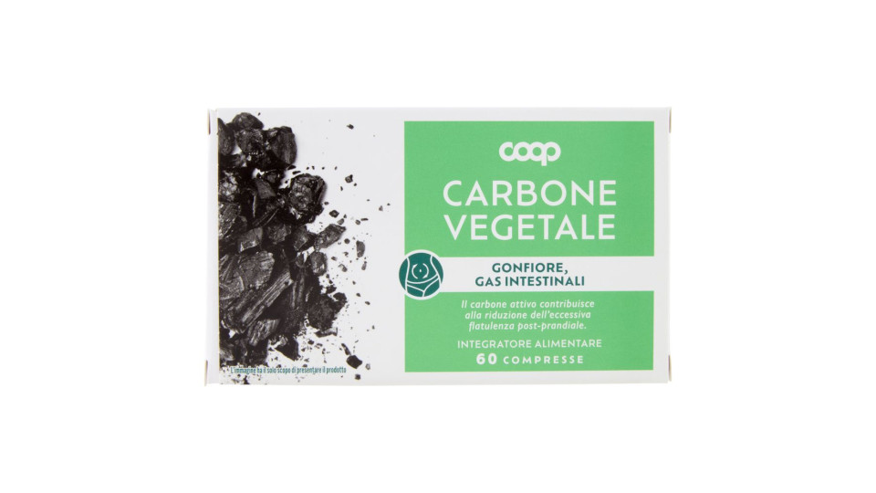 Integratore Alimentare Carbone Vegetale Gonfiore, Gas Intestinali Compresse 60 X 0,504 G