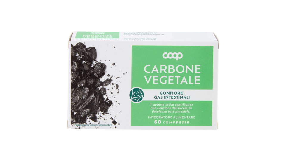 Integratore Alimentare Carbone Vegetale Gonfiore, Gas Intestinali Compresse 60 X 0,504 G