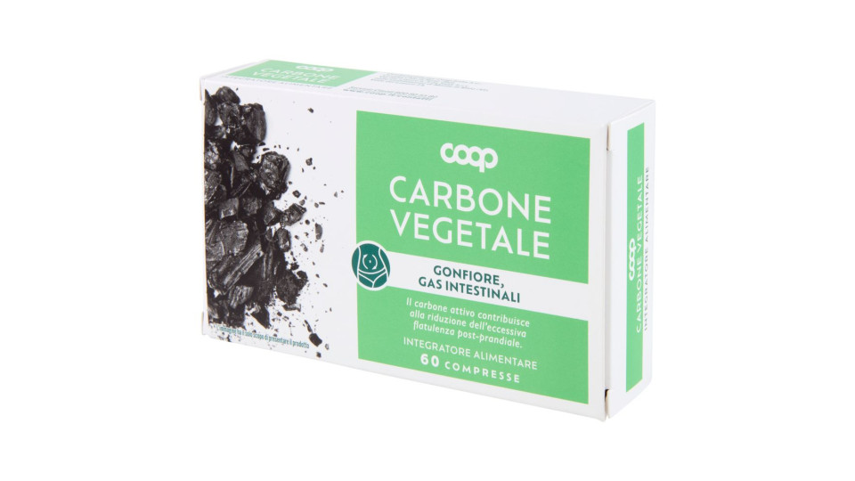 Integratore Alimentare Carbone Vegetale Gonfiore, Gas Intestinali Compresse 60 X 0,504 G