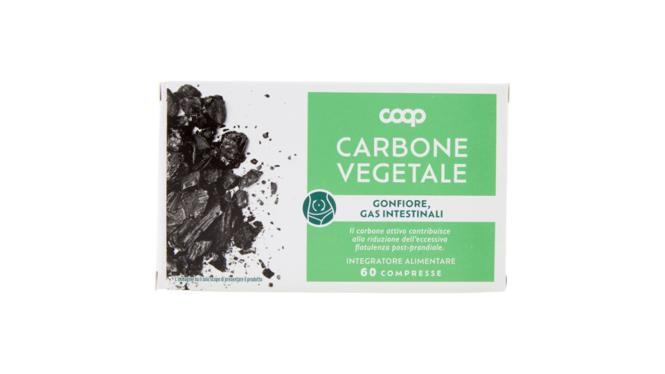 Integratore Alimentare Carbone Vegetale Gonfiore, Gas Intestinali Compresse 60 X 0,504 G