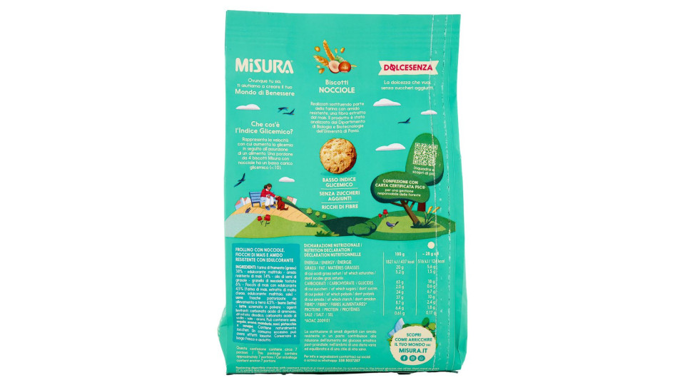 Misura Dolcesenza Biscotti Nocciole 200 G
