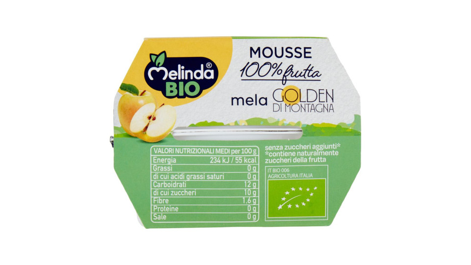 Melinda Bio Mousse Mela Golden Di Montagna 2 X 100 G