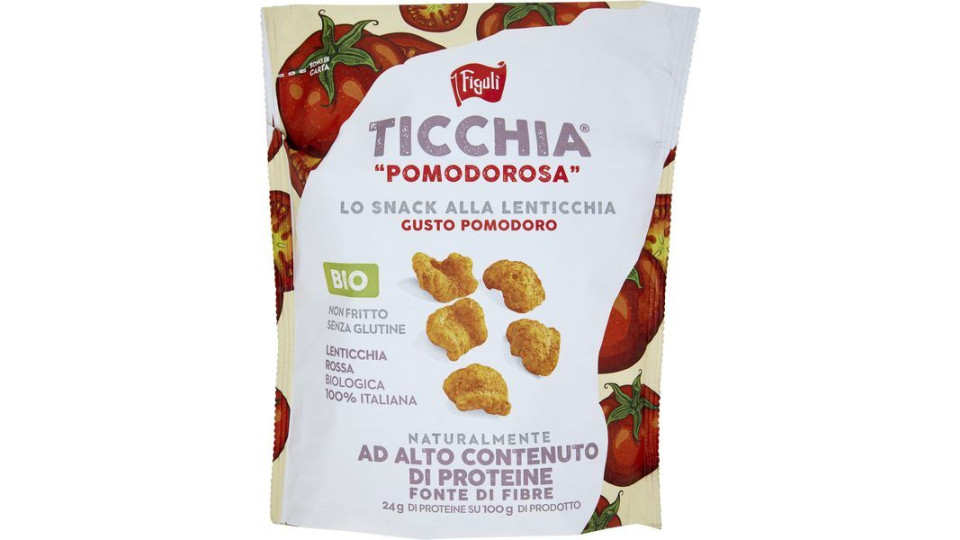 Ticchia ''pomodorosa'' Lo Snack Alla Lenticchia Gusto Pomodoro Bio Figulì 70 G