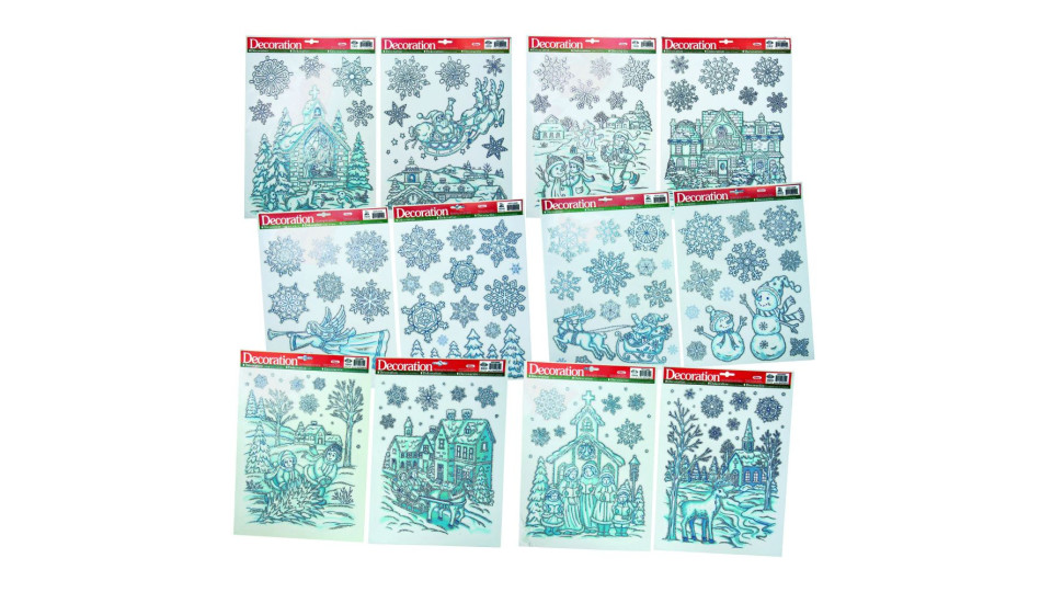 Sticker Paesaggi E Fiocchi Bianchi E Azzurri 43x30 Cm