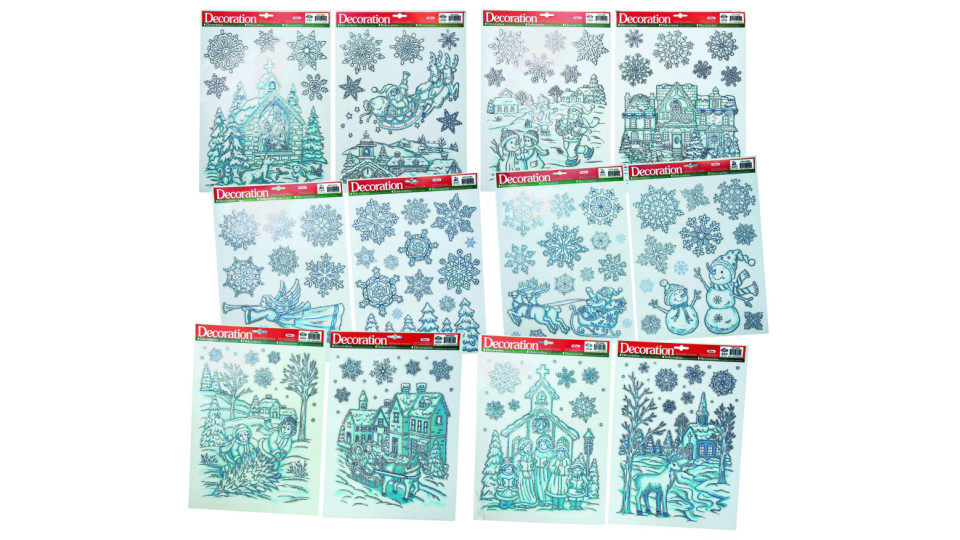 Sticker Paesaggi E Fiocchi Bianchi E Azzurri 43x30 Cm