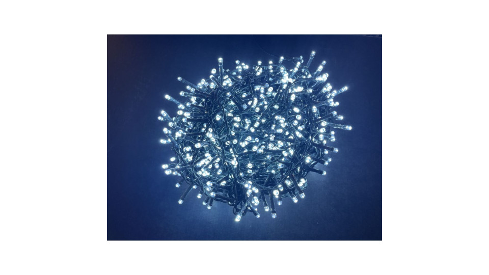 1500 Led Bianchi Cavo Scuro, Uso Esterno/interno 30 M