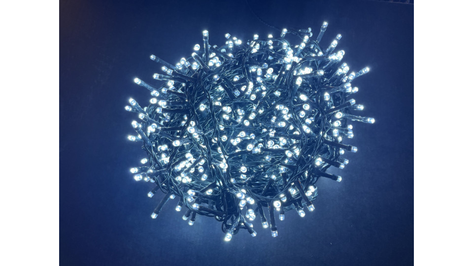 1500 Led Bianchi Cavo Scuro, Uso Esterno/interno 30 M