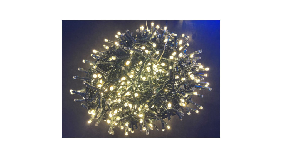 1500 Led Bianco Caldo Cavo Scuro Uso Esterno/interno 30 M
