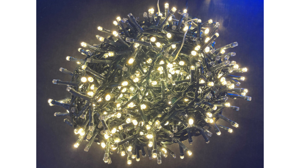 1500 Led Bianco Caldo Cavo Scuro Uso Esterno/interno 30 M