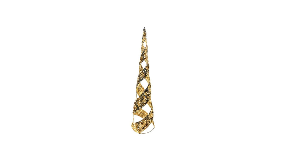 Albero Prestige Gold Led Bianco E Nastro 100x24 Cm