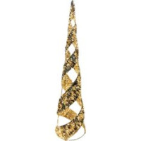 Albero Prestige Gold Led Bianco E Nastro 100x24 Cm