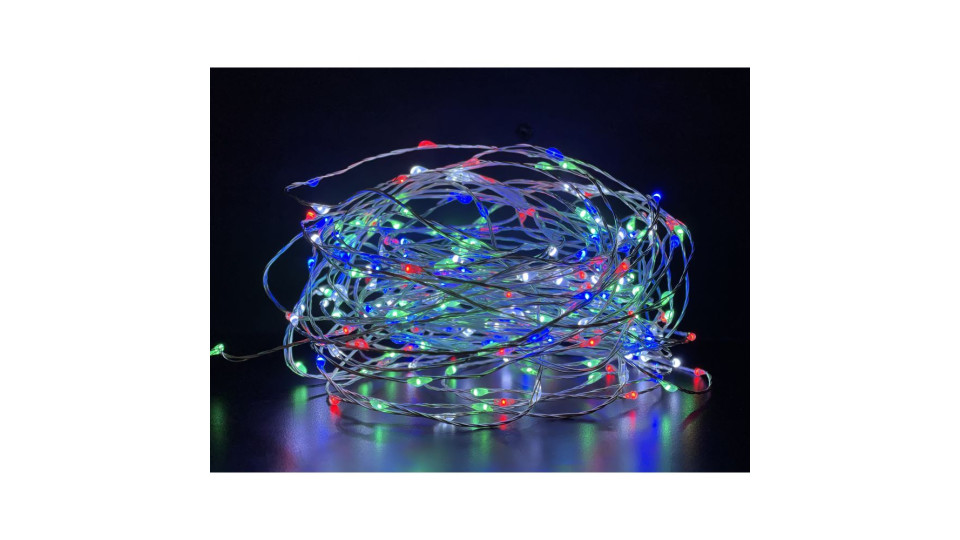 300 Gocce Di Led Multi Su Filo Di Rame 15 M