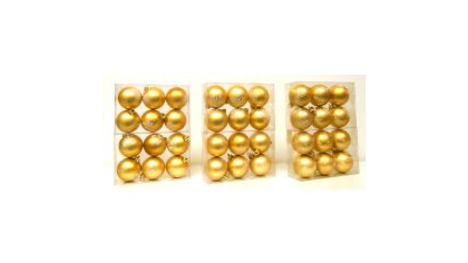 Scatola 6 Sfere Plastica Oro