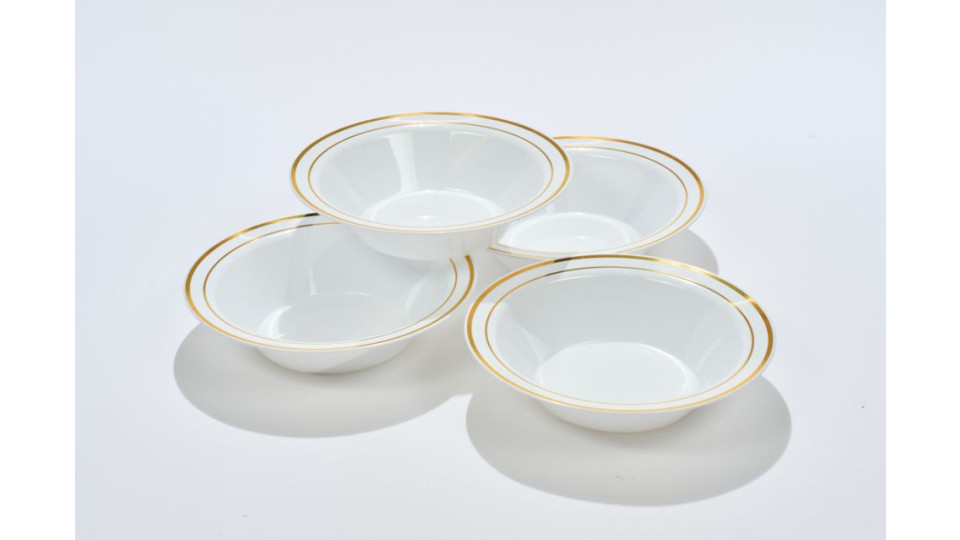 Set 4 Ciotole Pp B.co/oro Cm16