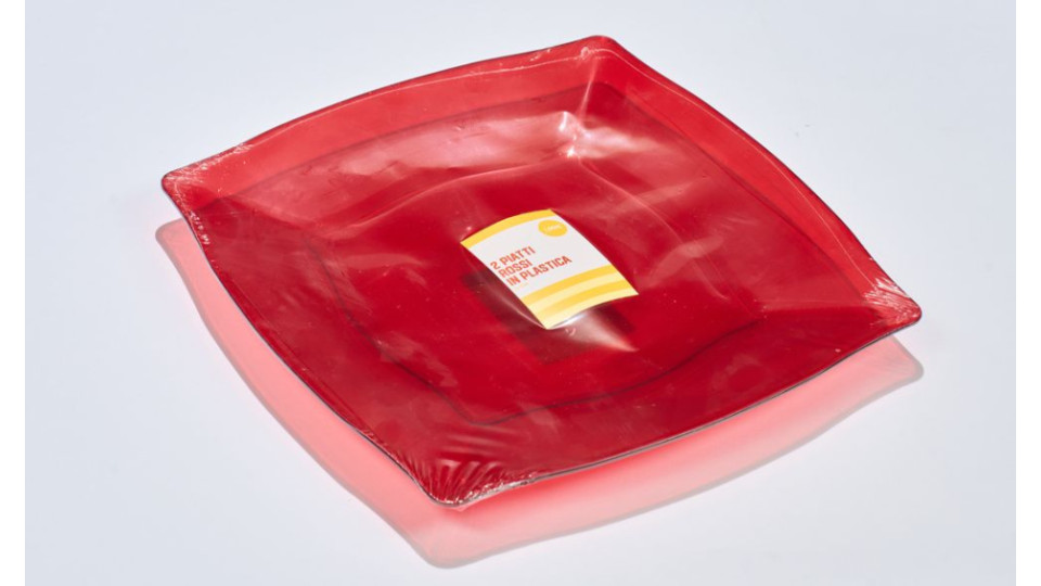 2 Piatti Rossi Plastica 27cm
