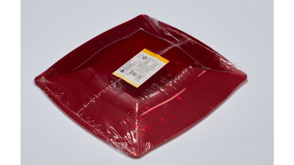 3 Piatti Piani Rossi Plastica 20,5cm