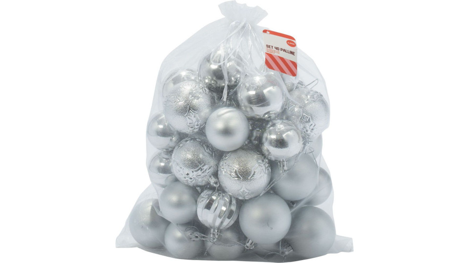 Palline Per Albero Di Natale 40 Pezzi Argento