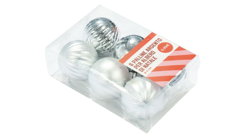 Set 6 Sfere Di Plastica Arg.