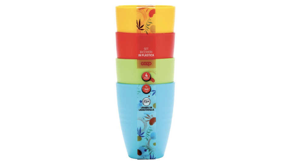 Set Bicchieri In Plastica 4 Pezzi