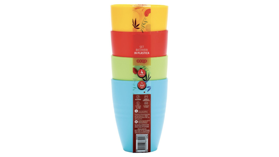 Set Bicchieri In Plastica 4 Pezzi