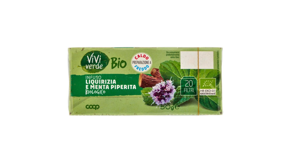 Infuso Liquirizia E Menta Piperita Biologico 20 Filtri 50 G