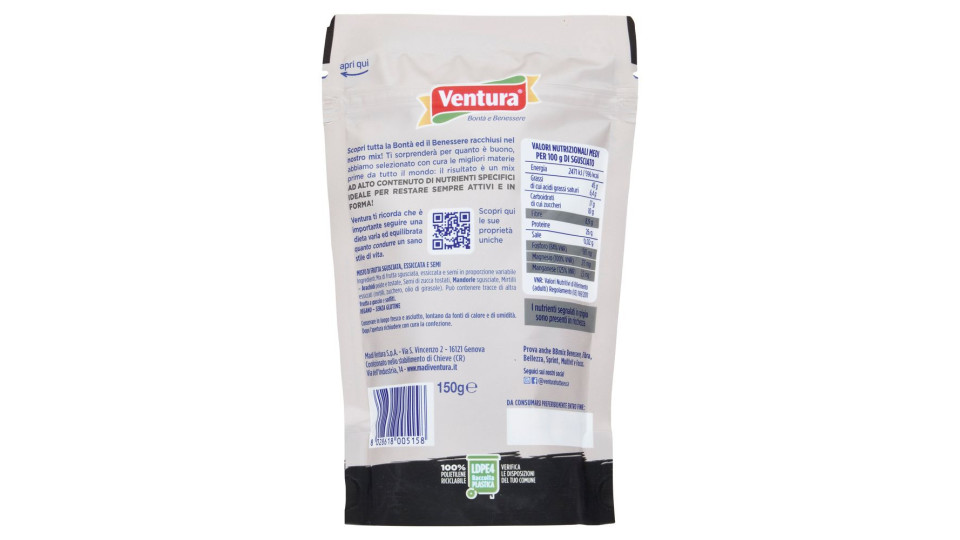Ventura Bbmix Proteico Mix Di Arachidi, Semi Di Zucca, Mandorle E Mirtilli 150 G