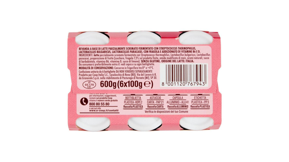 Plus Probiotico Fragola 6 X 100 G