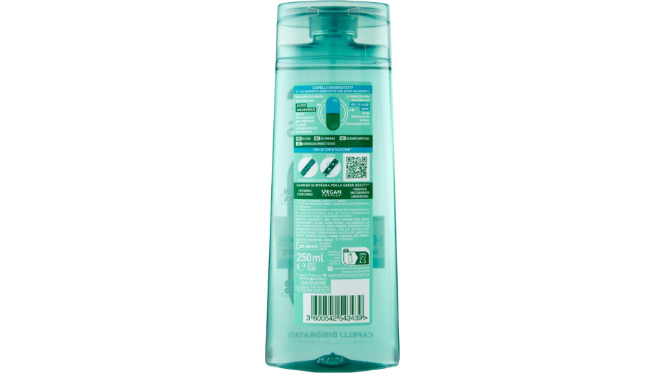 Garnier Fructis Shampoo Aloe Hydra Bomb, shampoo idratante per capelli disidratati, 250 ml