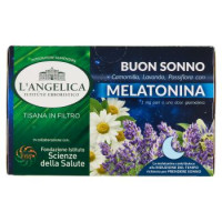 L'Angelica Tisana in Filtro Buon Sonno Camomilla, Lavanda, Passiflora con Melatonina 15 Filtri 30 g