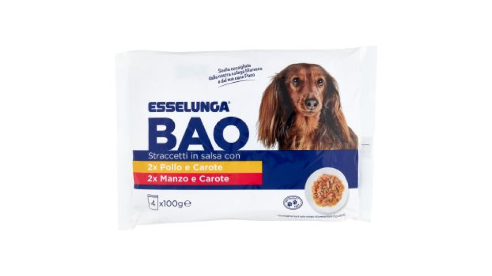Esselunga, Bao straccetti in salsa con pollo e carote, e manzo pasta e carote