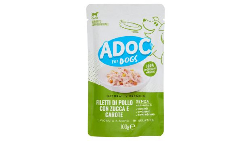 Adoc Pollo con zucca e carote busta cane