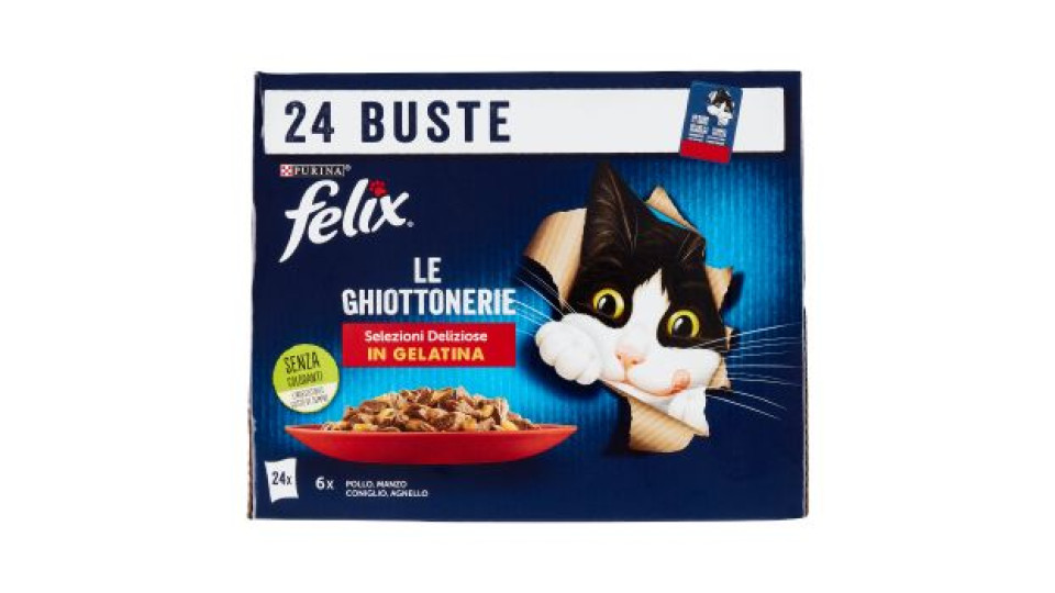 PURINA FELIX LE GHIOTTONERIE Gatto Umido con Manzo, con Pollo, con Coniglio, con Agnello